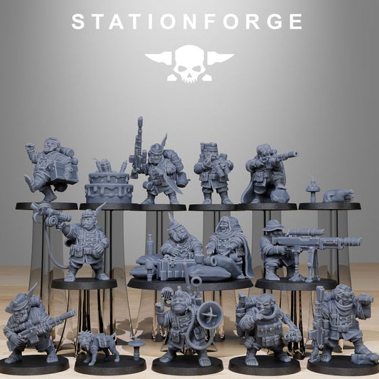 Wargames - Stationforge - GrimGuard - Skulldart Trappers Squad (12 Figurer)