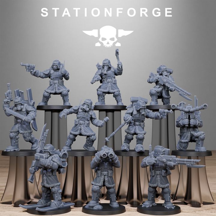 Wargames - Stationforge - GrimGuard - Frostwatch Patrol Squad (10 Figurer)