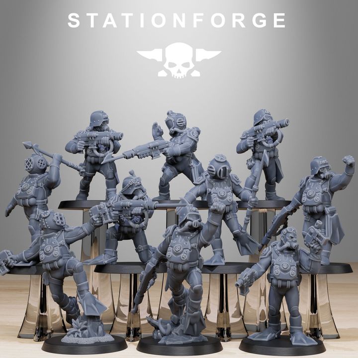 Wargames - Stationforge - GrimGuard - Divers Squad (10 Figurer)