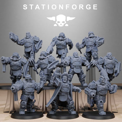 Wargames - Stationforge - GrimGuard - Armored Mutants Squad (10 Figurer)