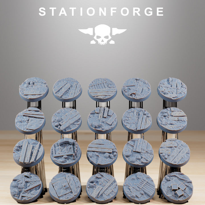 Wargames - Stationforge - GrimGuard - 25mm Trench Bases (20 stk)