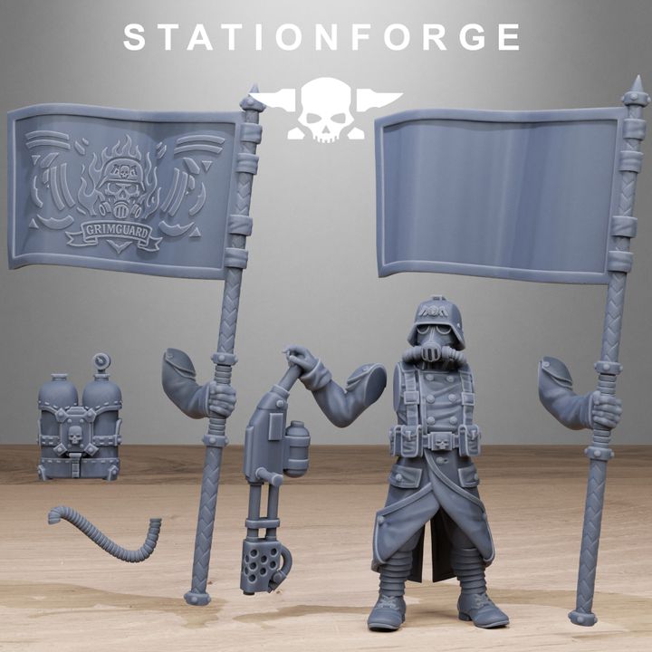 Wargames - Stationforge - GrimGuard - Flamer Squad (10 Figurer)