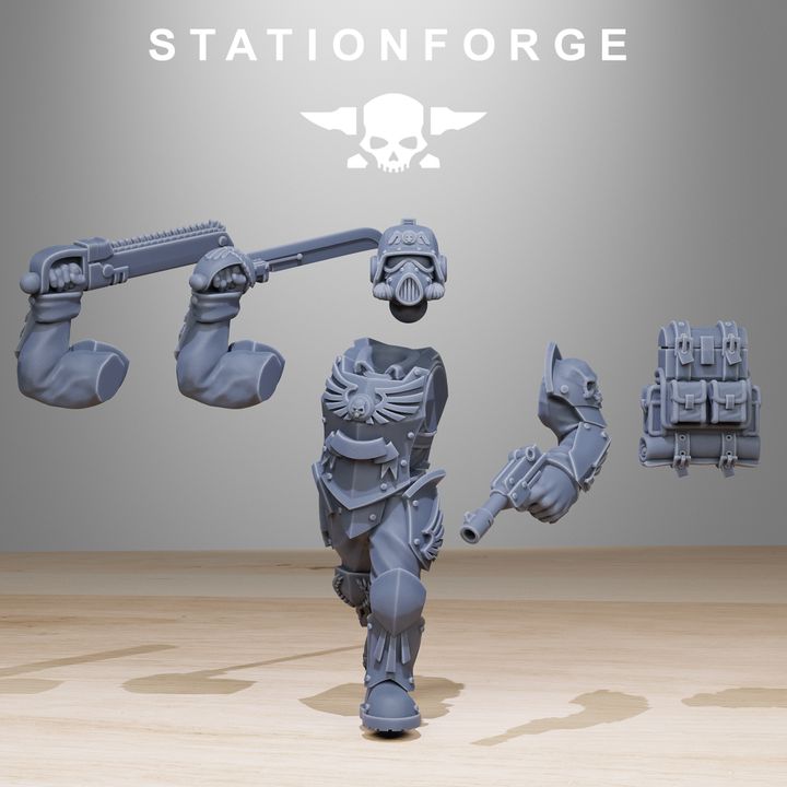 Wargames - Stationforge - GrimGuard - Elites Squad (10 Figurer)