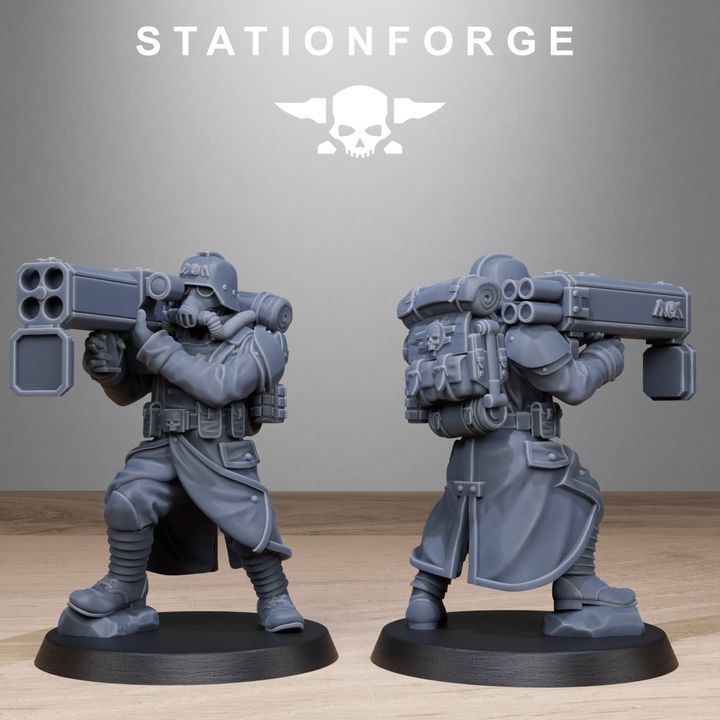 Wargames - Stationforge - GrimGuard - Rocketeers Squad (10 Figurer)