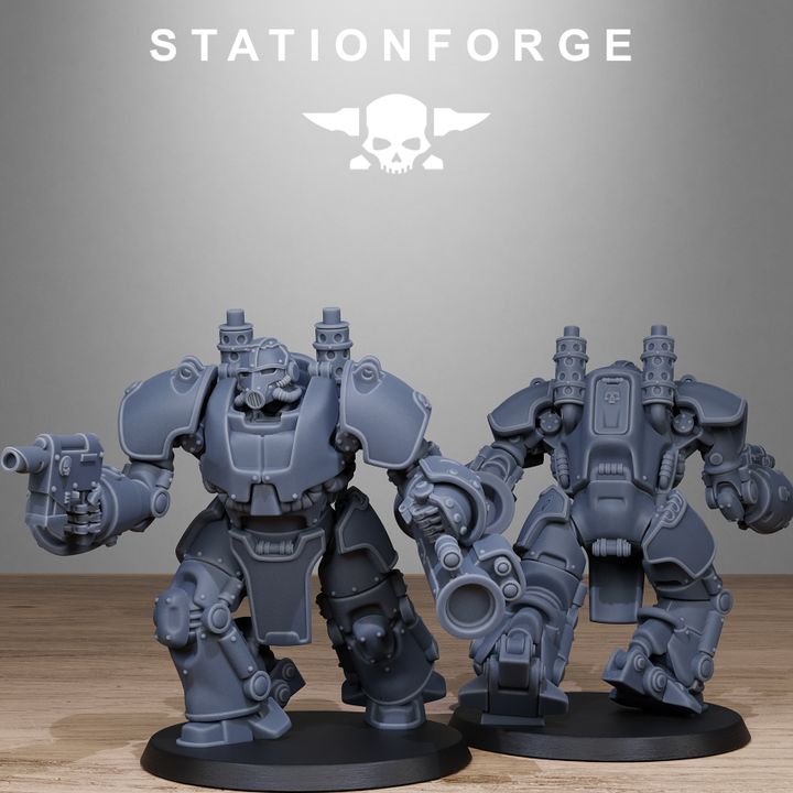 Wargames - Stationforge - GrimGuard - Power Armor Squad (5 Figurer)