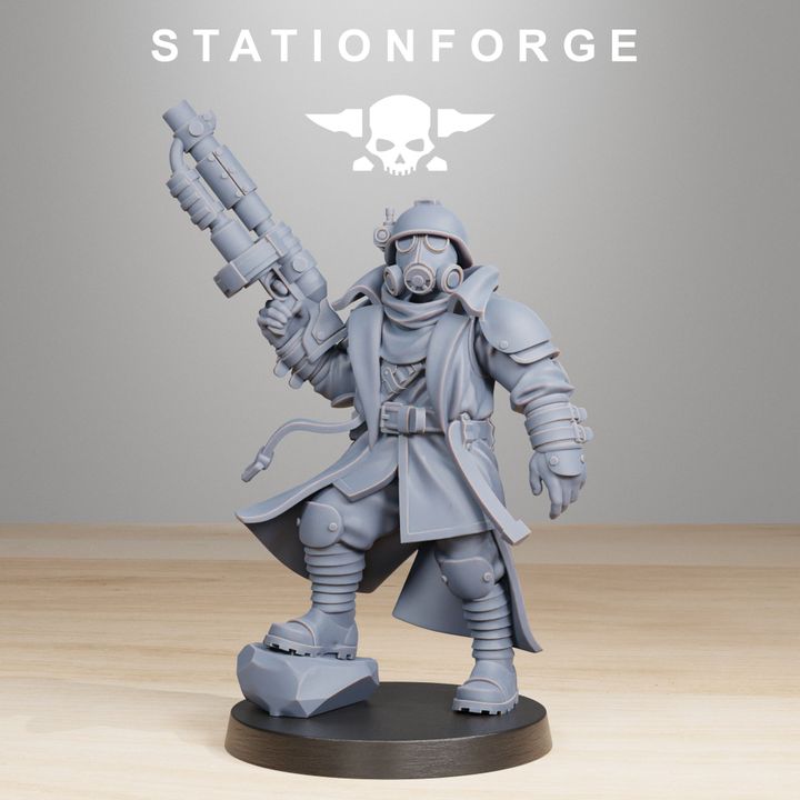 Wargames - Stationforge - GrimGuard - Scorchers Officers (2 Figurer)