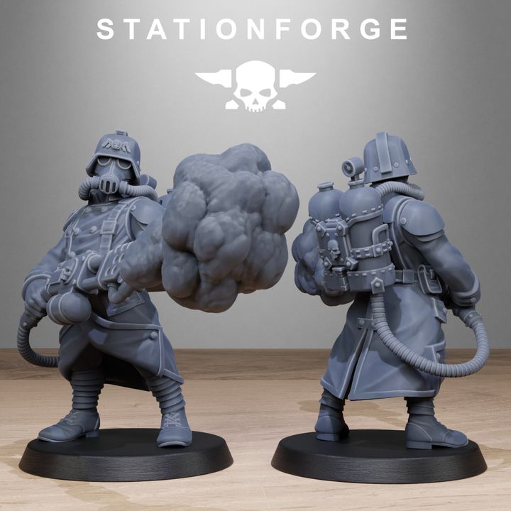 Wargames - Stationforge - GrimGuard - Flamer Squad (10 Figurer)
