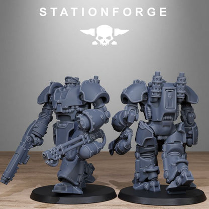 Wargames - Stationforge - GrimGuard - Power Armor Squad (5 Figurer)