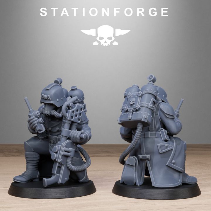 Wargames - Stationforge - GrimGuard - Flamer Squad (10 Figurer)