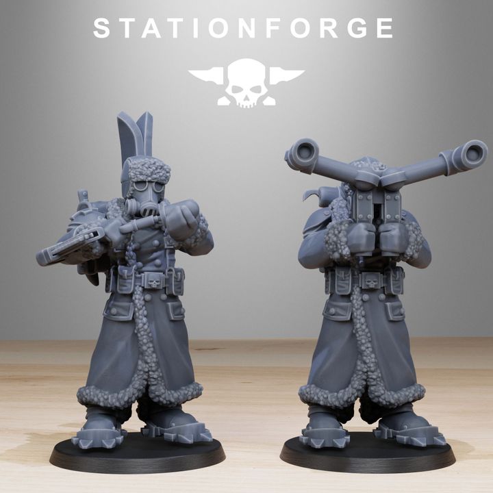 Wargames - Stationforge - GrimGuard - Frostwatch Skiers Squad (10 Figurer)