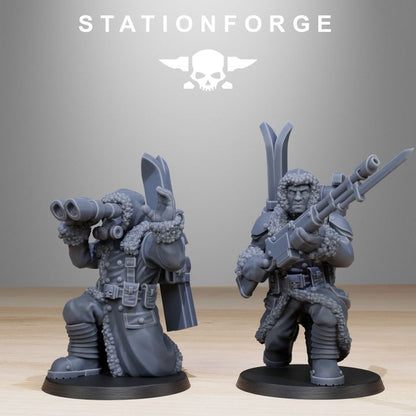 Wargames - Stationforge - GrimGuard - Frostwatch Skiers Squad (10 Figurer)