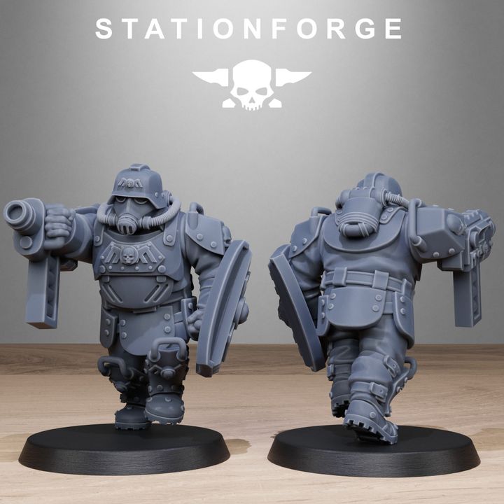 Wargames - Stationforge - GrimGuard - Armored Mutants Squad (10 Figurer)