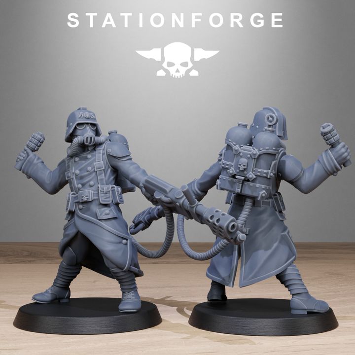 Wargames - Stationforge - GrimGuard - Flamer Squad (10 Figurer)