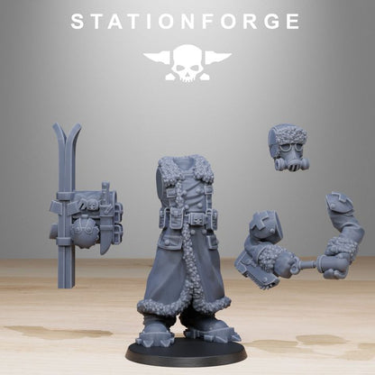Wargames - Stationforge - GrimGuard - Frostwatch Skiers Squad (10 Figurer)
