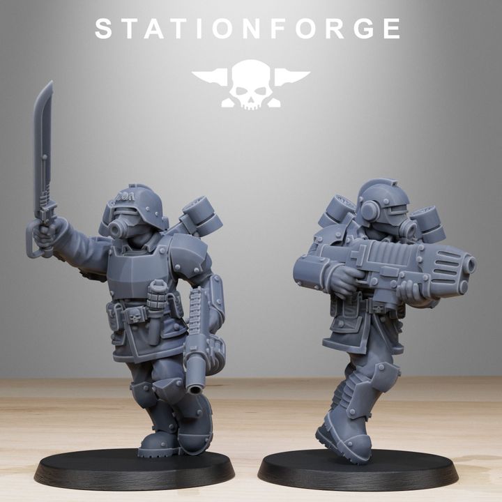 Wargames - Stationforge - GrimGuard - Aero Troops Squad (10 Figurer)