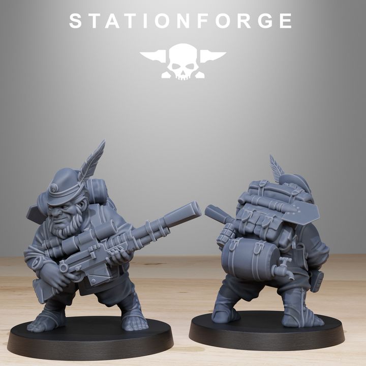 Wargames - Stationforge - GrimGuard - Skulldart Trappers Squad (12 Figurer)