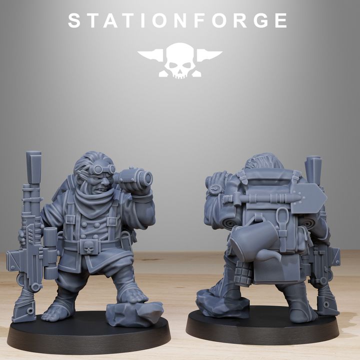 Wargames - Stationforge - GrimGuard - Skulldart Trappers Squad (12 Figurer)