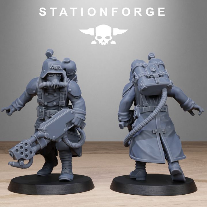 Wargames - Stationforge - GrimGuard - Flamer Squad (10 Figurer)