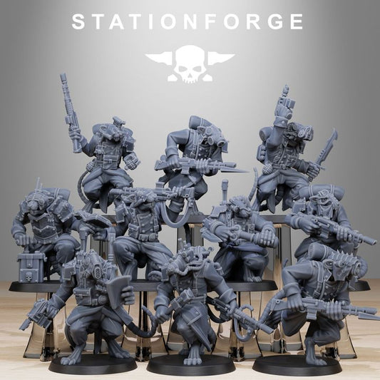 Wargames - Stationforge - GrimGuard - Raticus Squad (10 Figurer)