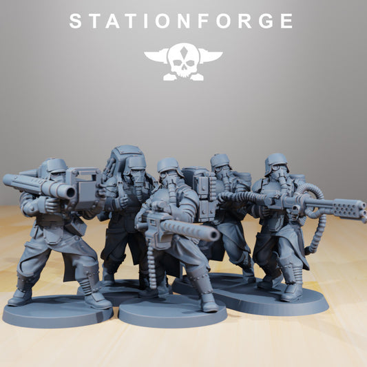Wargames - Stationforge - GrimGuard - Armored Squad (5 Figurer)
