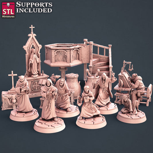 Dungeons & Dragons - STL Miniatures - Abbey Monks Set