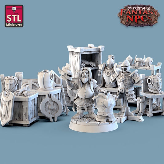 Dungeons & Dragons - STL Miniatures - Armour Merchant Set
