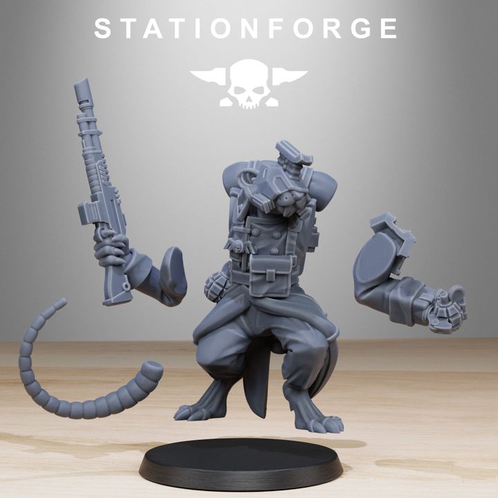Wargames - Stationforge - GrimGuard - Raticus Squad (10 Figurer)