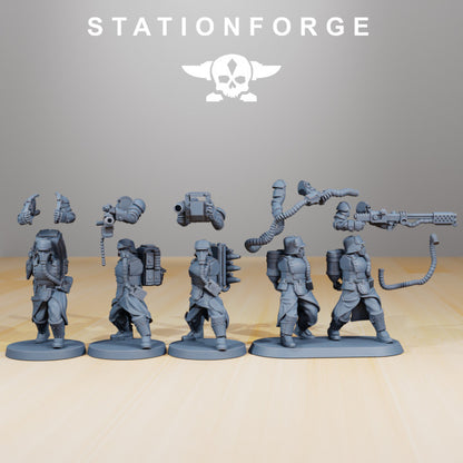 Wargames - Stationforge - GrimGuard - Armored Squad (5 Figurer)
