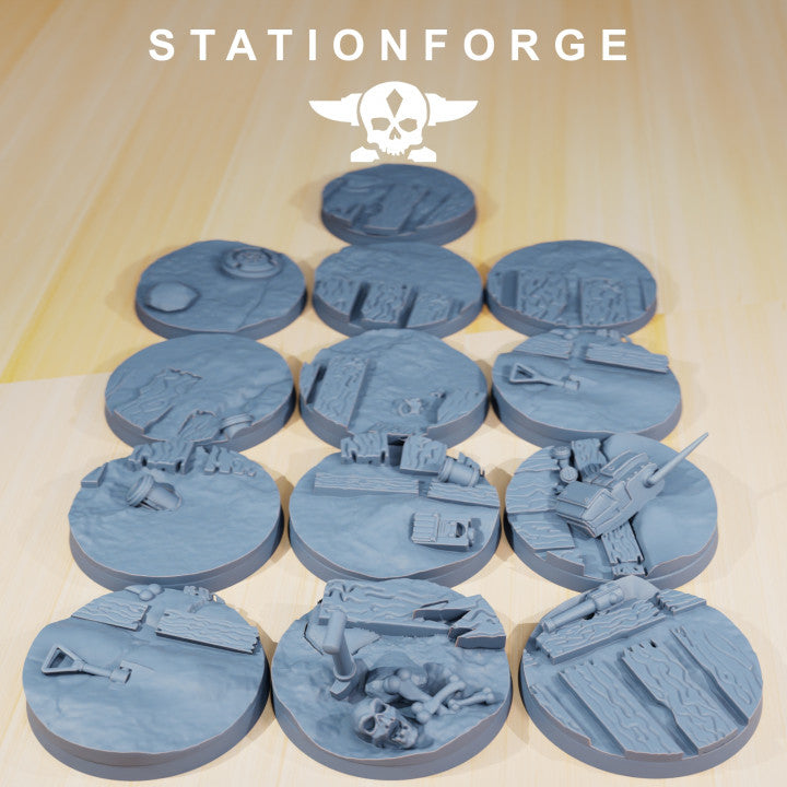 Wargames - Stationforge - GrimGuard - 25mm Trench Bases (13 stk)