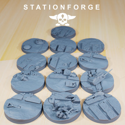 Wargames - Stationforge - GrimGuard - 25mm Trench Bases (13 stk)