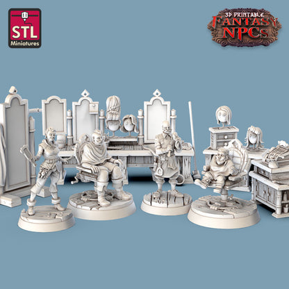 Dungeons & Dragons - STL Miniatures - Barber Shop Set