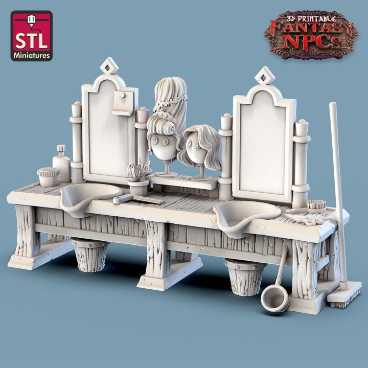Dungeons & Dragons - STL Miniatures - Barber Shop Set