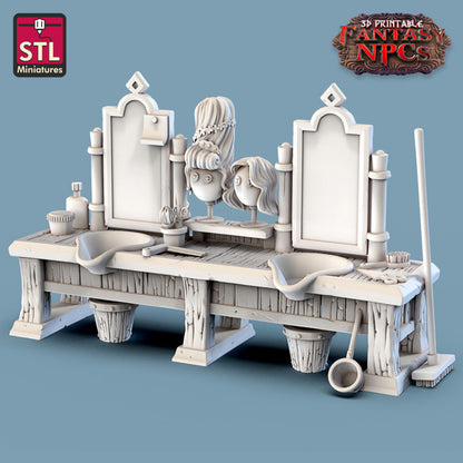 Dungeons & Dragons - STL Miniatures - Barber Shop Set