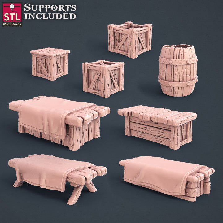 Dungeons & Dragons - STL Miniatures - Blacksmith Weapon Store Set