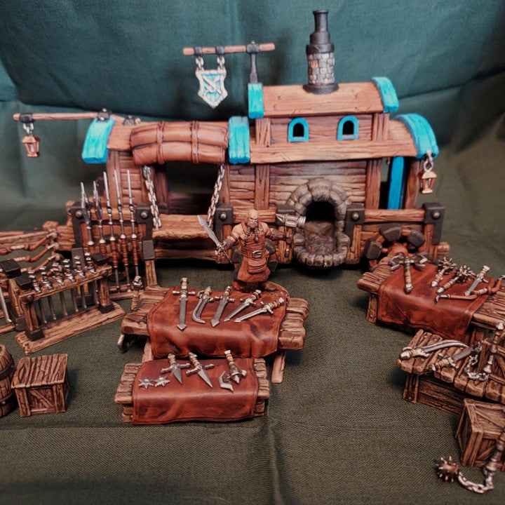Dungeons & Dragons - STL Miniatures - Blacksmith Weapon Store Set