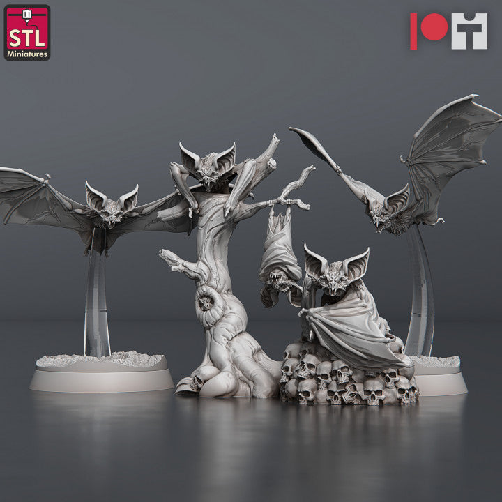 Dungeons & Dragons - STL Miniatures - Blood Bats Set (4 Figurer)