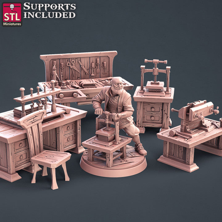 Dungeons & Dragons - STL Miniatures - Bookbinder Set