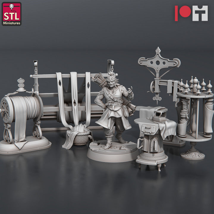 Dungeons & Dragons - STL Miniatures - Bugbear Fabric Seller Set