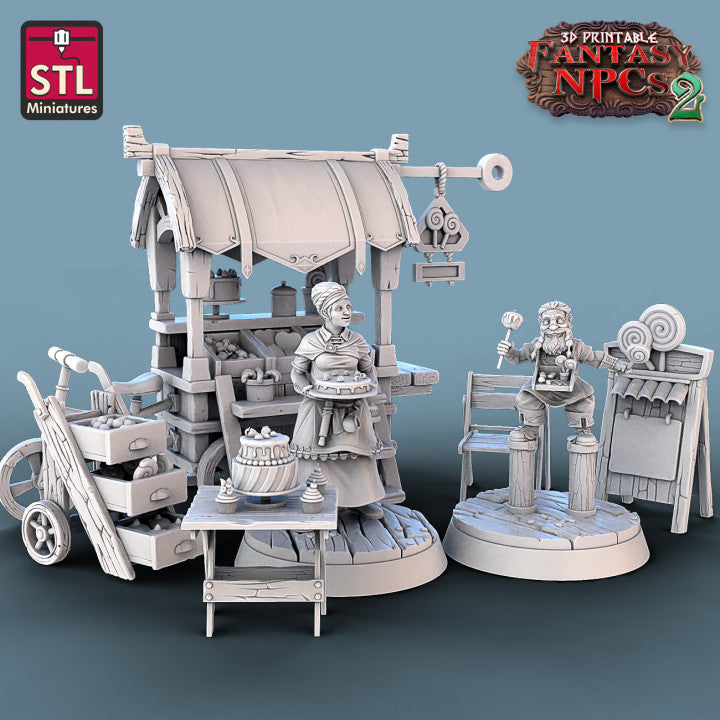 Dungeons & Dragons - STL Miniatures - Candy Seller Set