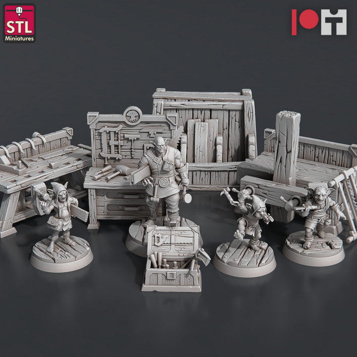 Dungeons & Dragons - STL Miniatures - Carpenter Set