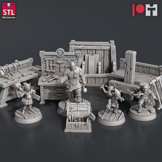 Dungeons & Dragons - STL Miniatures - Carpenter Set