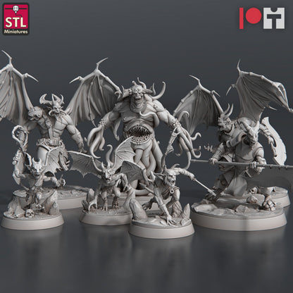 Dungeons & Dragons - STL Miniatures - Demons Set (7 Figurer)