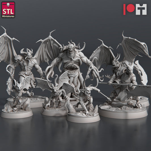 Dungeons & Dragons - STL Miniatures - Demons Set (7 Figurer)