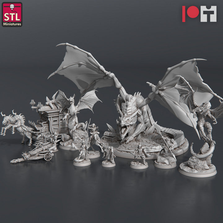 Dungeons & Dragons - STL Miniatures - Dragon Hunters Set