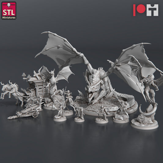 Dungeons & Dragons - STL Miniatures - Dragon Hunters Set