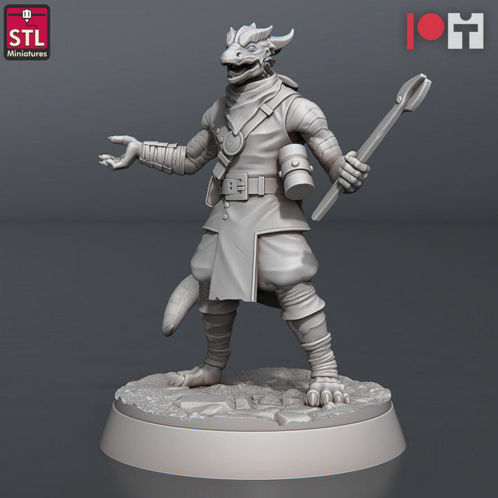 Dungeons & Dragons - STL Miniatures - Dragonborn Blacksmith Set