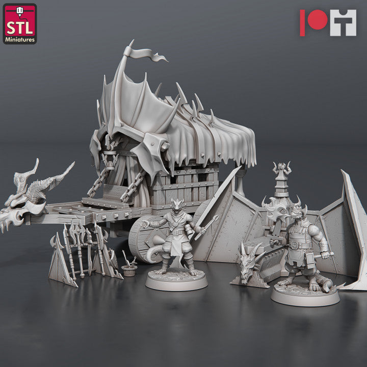 Dungeons & Dragons - STL Miniatures - Dragonborn Blacksmith Set