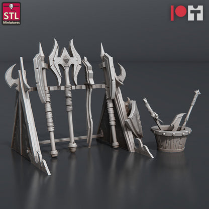 Dungeons & Dragons - STL Miniatures - Dragonborn Blacksmith Set