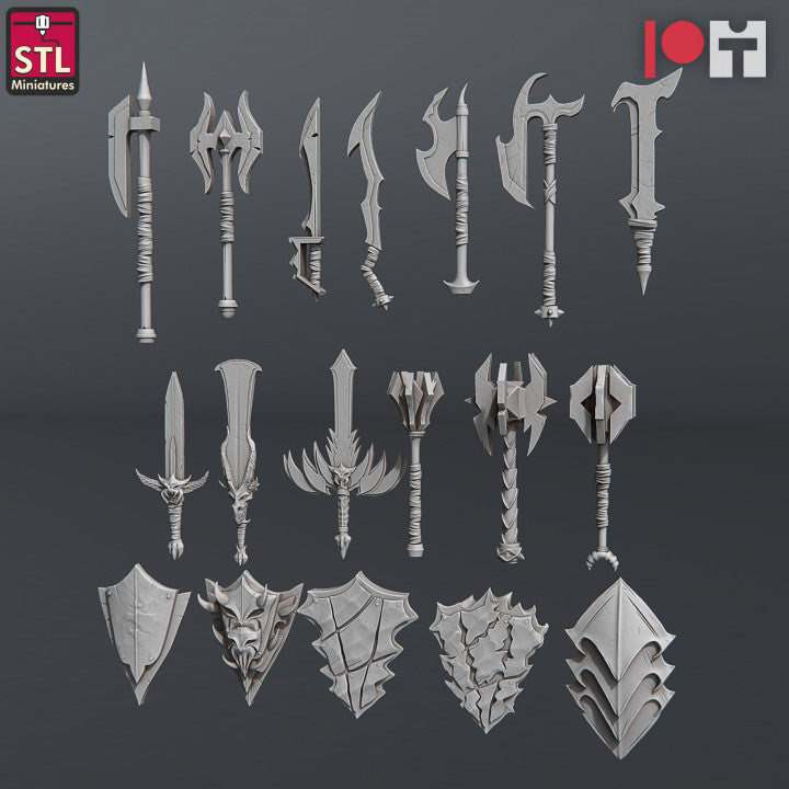 Dungeons & Dragons - STL Miniatures - Dragonborn Blacksmith Set