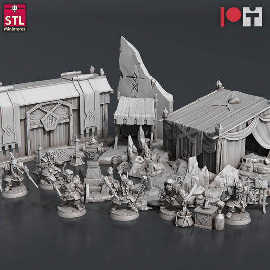 Dungeons & Dragons - STL Miniatures - Dwarven Camp Set